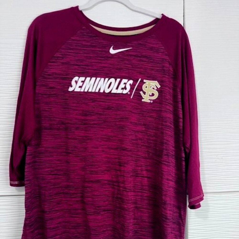 FSU Florida State Seminoles The Nike Tee MENS Size XL 3/4 sleeve DRI FIT